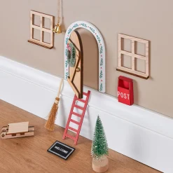 Déco Et Objet De Noël|JJA Lot de 10 accessoires déco en bois (H17 cm) Porte de petite souris Multicolore