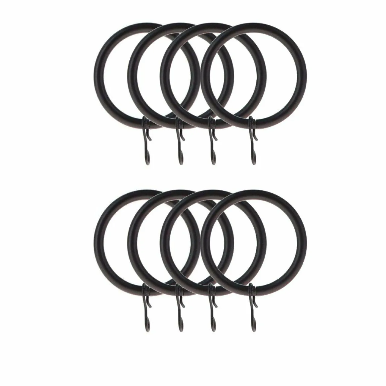 Embrasse, Pince Et Anneaux|LUANCE Lot de 8 anneaux tringle rideau (D28 mm) Lino mat Noir