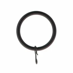 Embrasse, Pince Et Anneaux|LUANCE Lot de 8 anneaux tringle rideau (D28 mm) Lino mat Noir