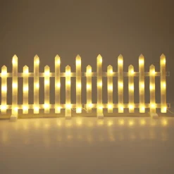 Personnage, Objet Grand Format|Déco Et Objet De Noël|KOOPMAN Lot de 8 barrières lumineuses 192 LED (2,80 m x H25 cm) Féerie Blanc chaud