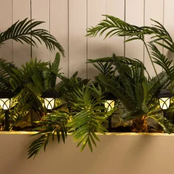 Luminaire Jardin|Eclairage Extérieur|#N/A Lot de 4 bornes de jardin solaire LED (H33 cm) Botany Noir