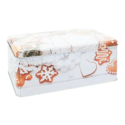 Déco Et Objet De Noël|KOOPMAN Lot de 3 boîtes de rangement en métal rectangulaires Les Pains d'épices Marron