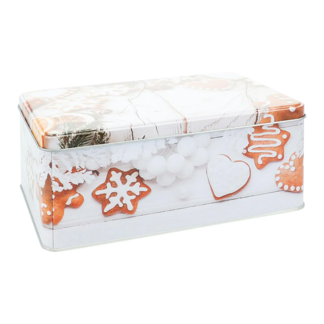 Déco Et Objet De Noël|KOOPMAN Lot de 3 boîtes de rangement en métal rectangulaires Les Pains d'épices Marron