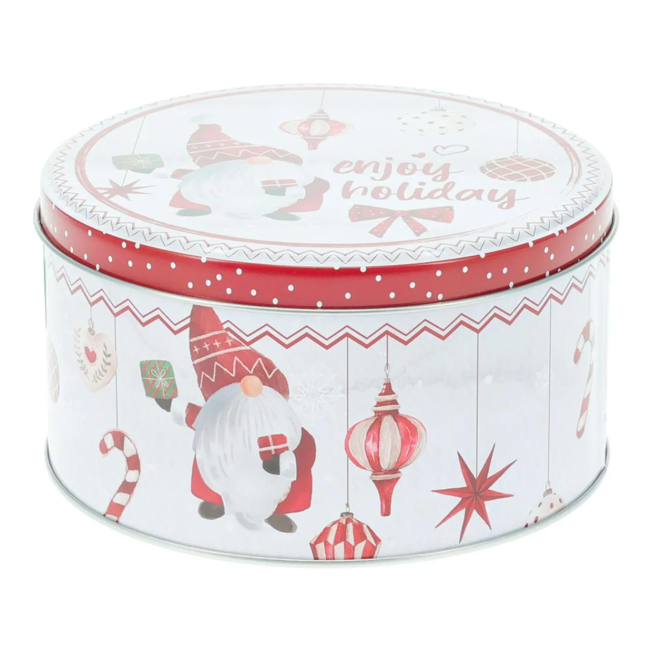 Déco Et Objet De Noël|KOOPMAN Lot de 3 boîtes de rangement en métal rondes Les Lutins en Rouge