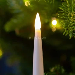 Déco Et Objet De Noël|Déco Et Objet Lumineux|KAEMINGK Lot de 10 bougies à piles (H15 cm) Crystal Blanc chaud Or