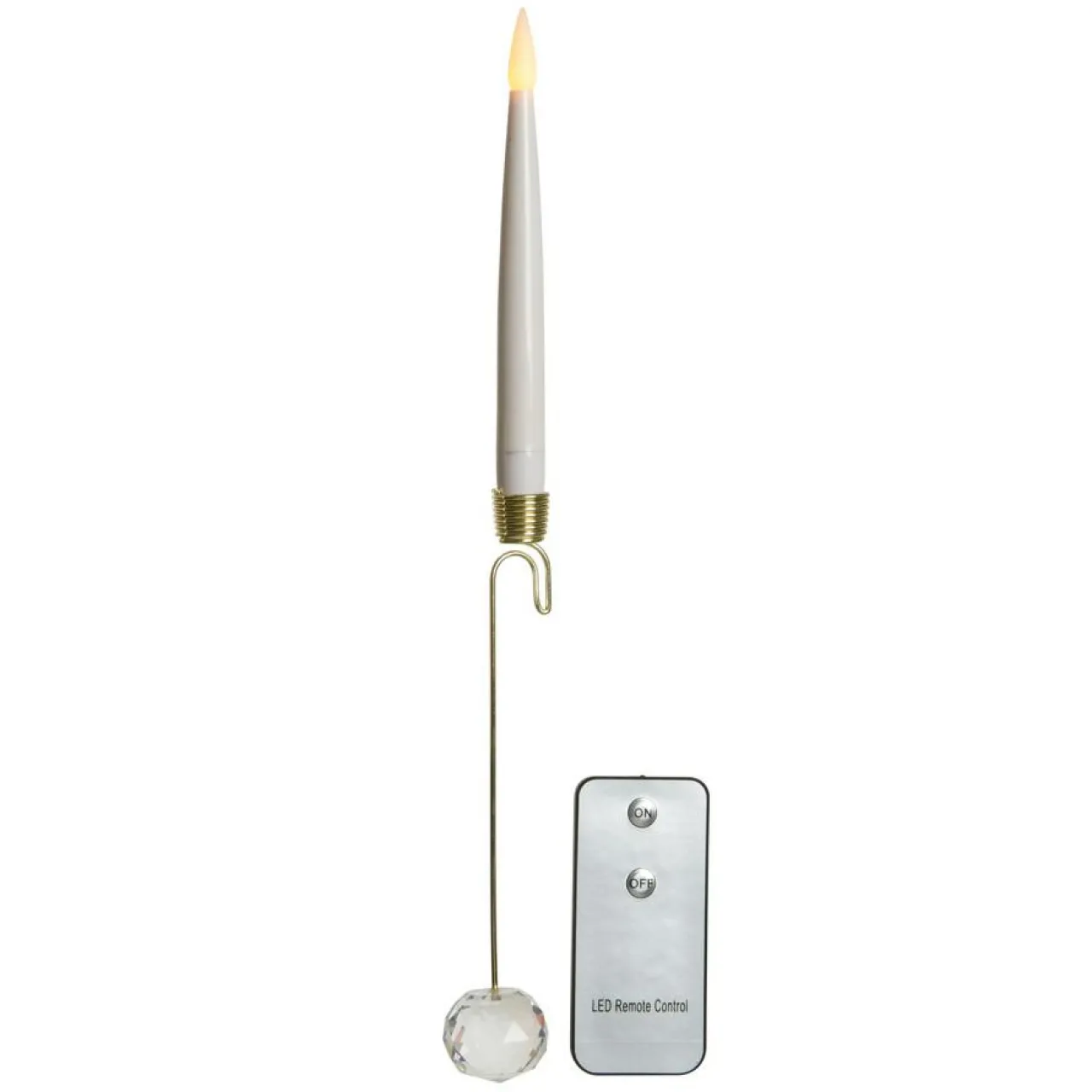 Déco Et Objet De Noël|Déco Et Objet Lumineux|KAEMINGK Lot de 10 bougies à piles (H15 cm) Crystal Blanc chaud Or