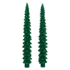 Bougie Et Photophore|JJA Lot de 2 bougies bâton en cire (H25 cm) Sapin Vert
