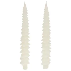 Bougie Et Photophore|JJA Lot de 2 bougies bâton en cire (H25 cm) Sapin Blanc