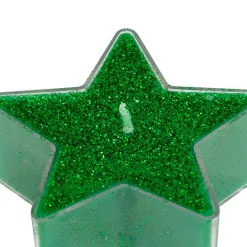 Bougie Et Photophore|JJA Lot de 4 bougies chauffe-plat Étoiles pailleté Vert