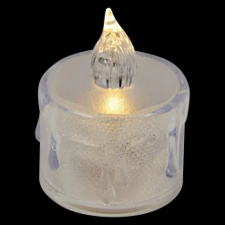 Bougie Et Photophore|JJA Lot de 4 bougies LED Chauffe-plat Transparentes et pailletées Blanc chaud