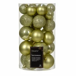 Boule De Noël|KAEMINGK Lot de 30 boules de Noël Alpine assorties Pistache