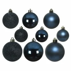 Boule De Noël|KAEMINGK Lot de 30 boules de Noël Alpine assorties Bleu nuit