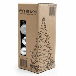 Boule De Noël|EMINZA Lot de 30 boules de Noël assorties New Alpine Argent