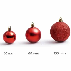 Boule De Noël|EMINZA Lot de 20 boules de Noël assorties New Alpine Rouge