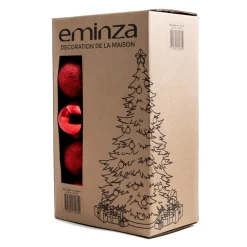 Boule De Noël|EMINZA Lot de 20 boules de Noël assorties New Alpine Rouge