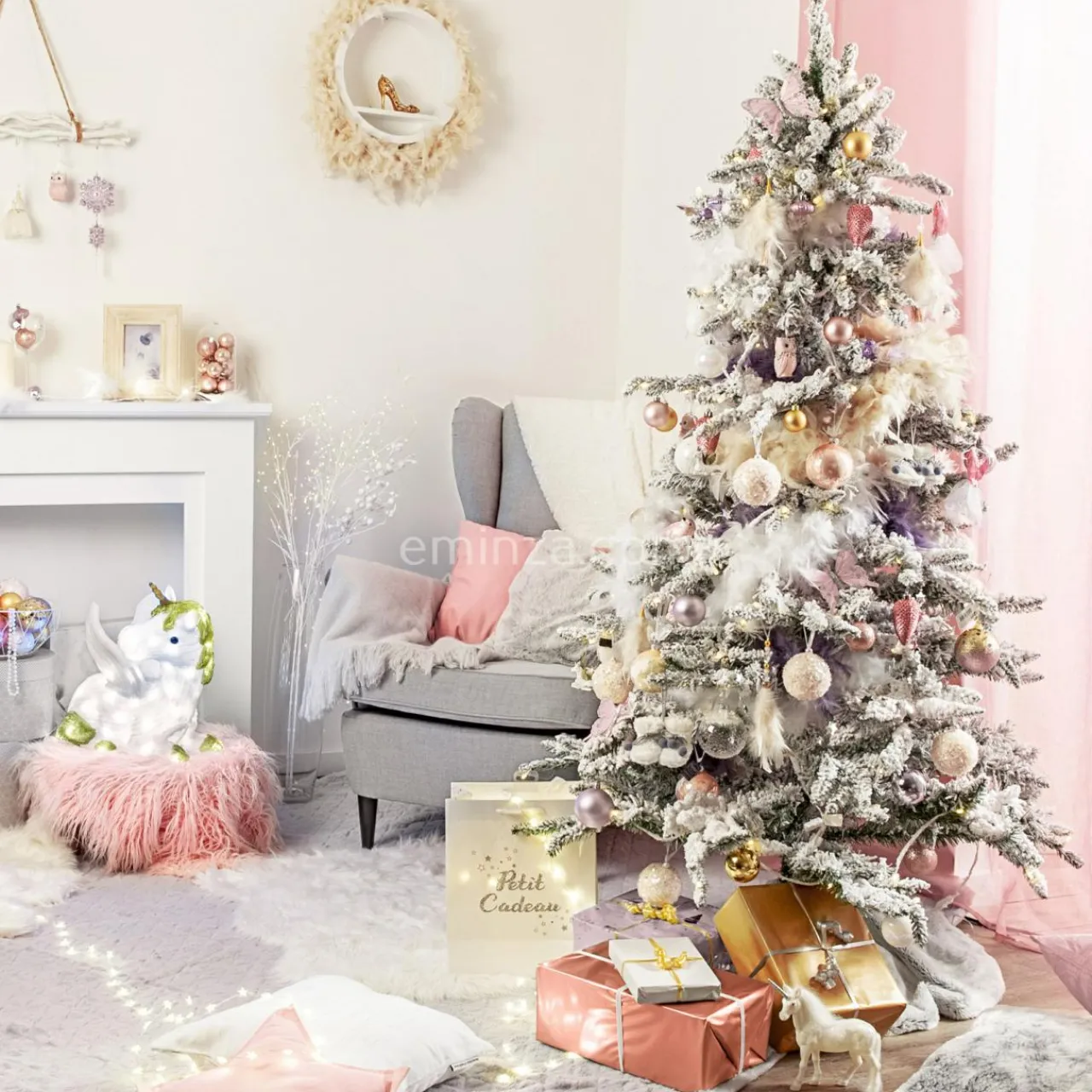 Boule De Noël|KAEMINGK Lot de 30 boules de Noël assorties Alpine Blanc irisé