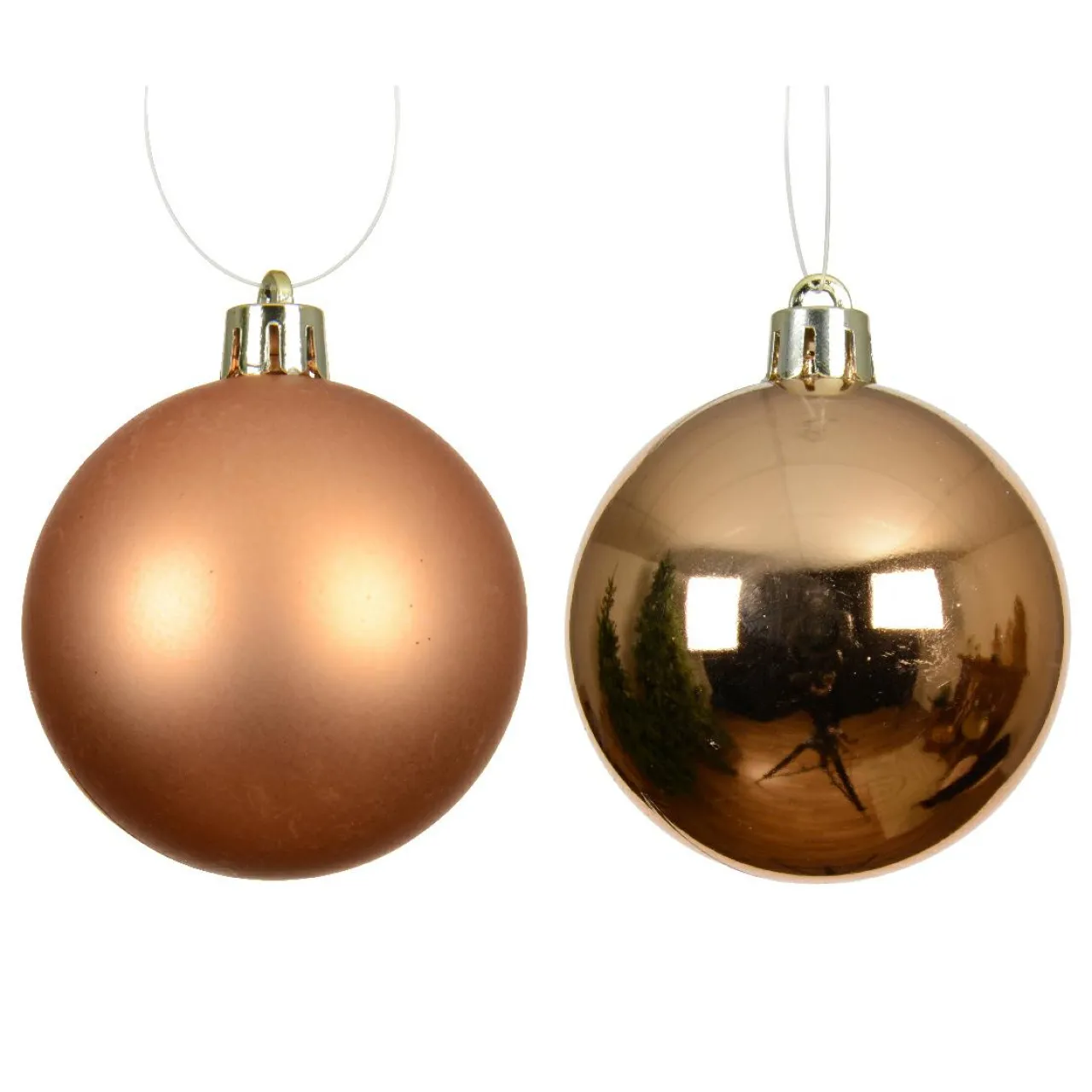 Boule De Noël|KAEMINGK Lot de 4 boules de Noël (D100 mm) Aravis Cognac