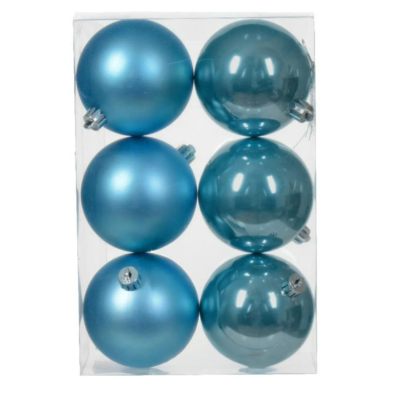 Boule De Noël|KAEMINGK Lot de 6 boules de Noël (D80 mm) Aravis Bleu pétillant