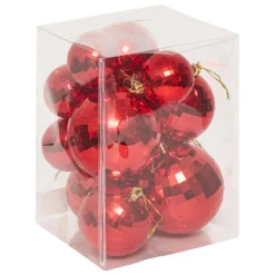 Boule De Noël|JJA Lot de 14 boules de Noël (D160 mm) Miroir Rouge