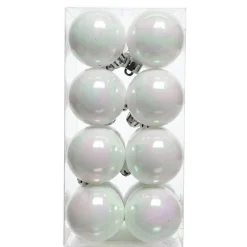 Boule De Noël|KAEMINGK Lot de 16 boules de Noël (D40 mm) Aravis Blanc irisé