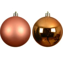 Boule De Noël|KAEMINGK Lot de 6 boules de Noël (D80 mm) Aravis Orange