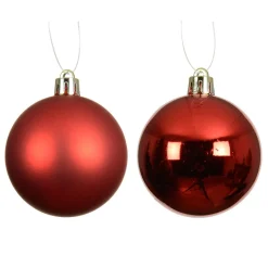 Boule De Noël|KAEMINGK Lot de 12 boules de Noël (D60 mm) Aravis Rouge