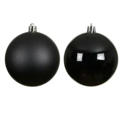 Boule De Noël|KAEMINGK Lot de 4 boules de Noël (D100 mm) Aravis Noir