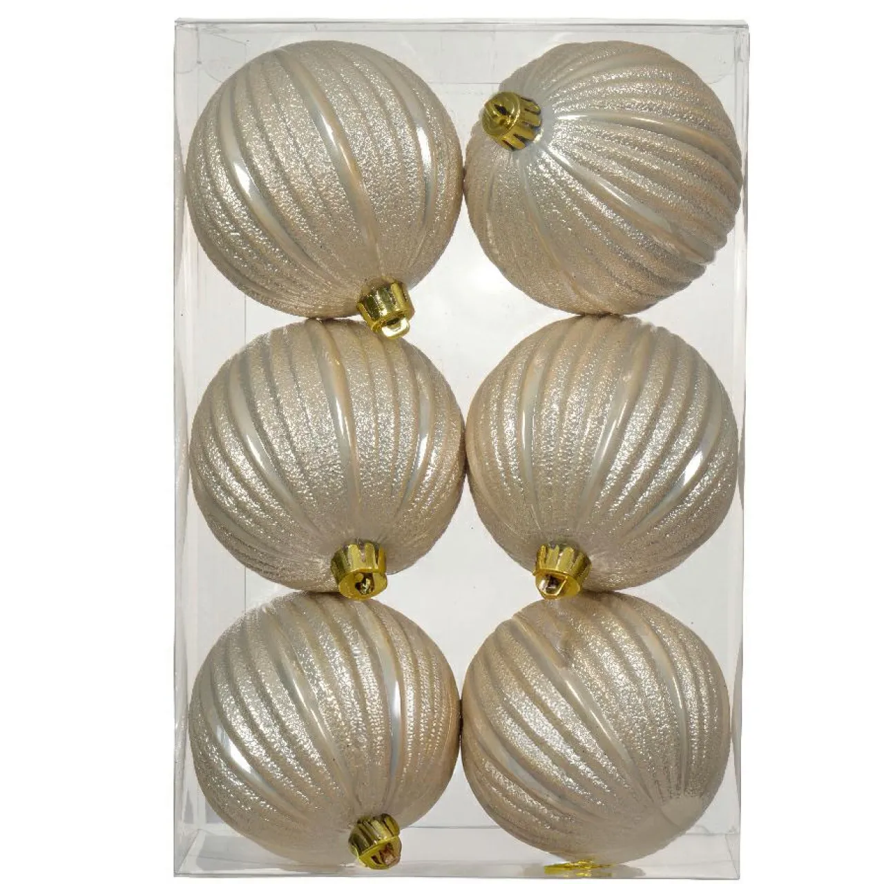 Boule De Noël|KAEMINGK Lot de 6 boules de Noël (D80 mm) Glitter Perle