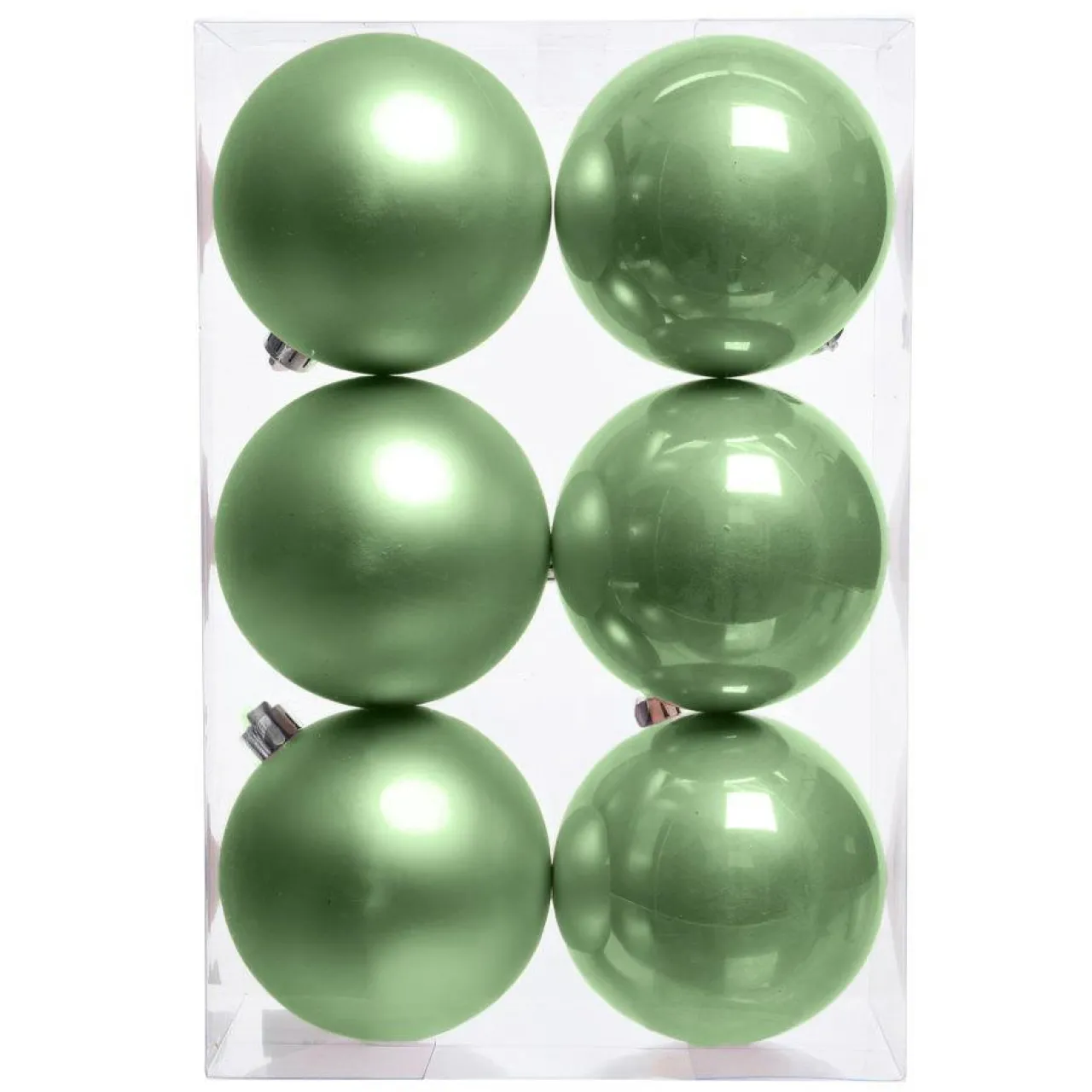 Boule De Noël|KAEMINGK Lot de 6 boules de Noël (D80 mm) Aravis Vert thé matcha Vert matcha