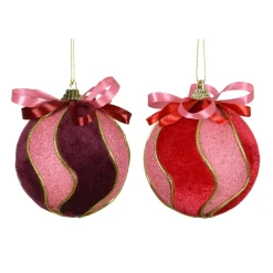 Boule De Noël|KAEMINGK Lot de 12 boules de Noël (D80 mm) Envoûtantes et figue Rouge