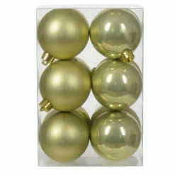 Boule De Noël|KAEMINGK Lot de 12 boules de Noël (D60 mm) Alpine Pistache