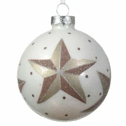 Boule De Noël|KAEMINGK Lot de 3 boules de Noël (D80 mm) en verre Bélia Blanc