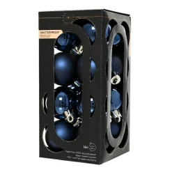 Boule De Noël|KAEMINGK Lot de 16 boules de Noël (D40 mm) Aravis Bleu nuit