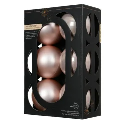 Boule De Noël|KAEMINGK Lot de 6 boules de Noël (D80 mm) Aravis Rose poudré