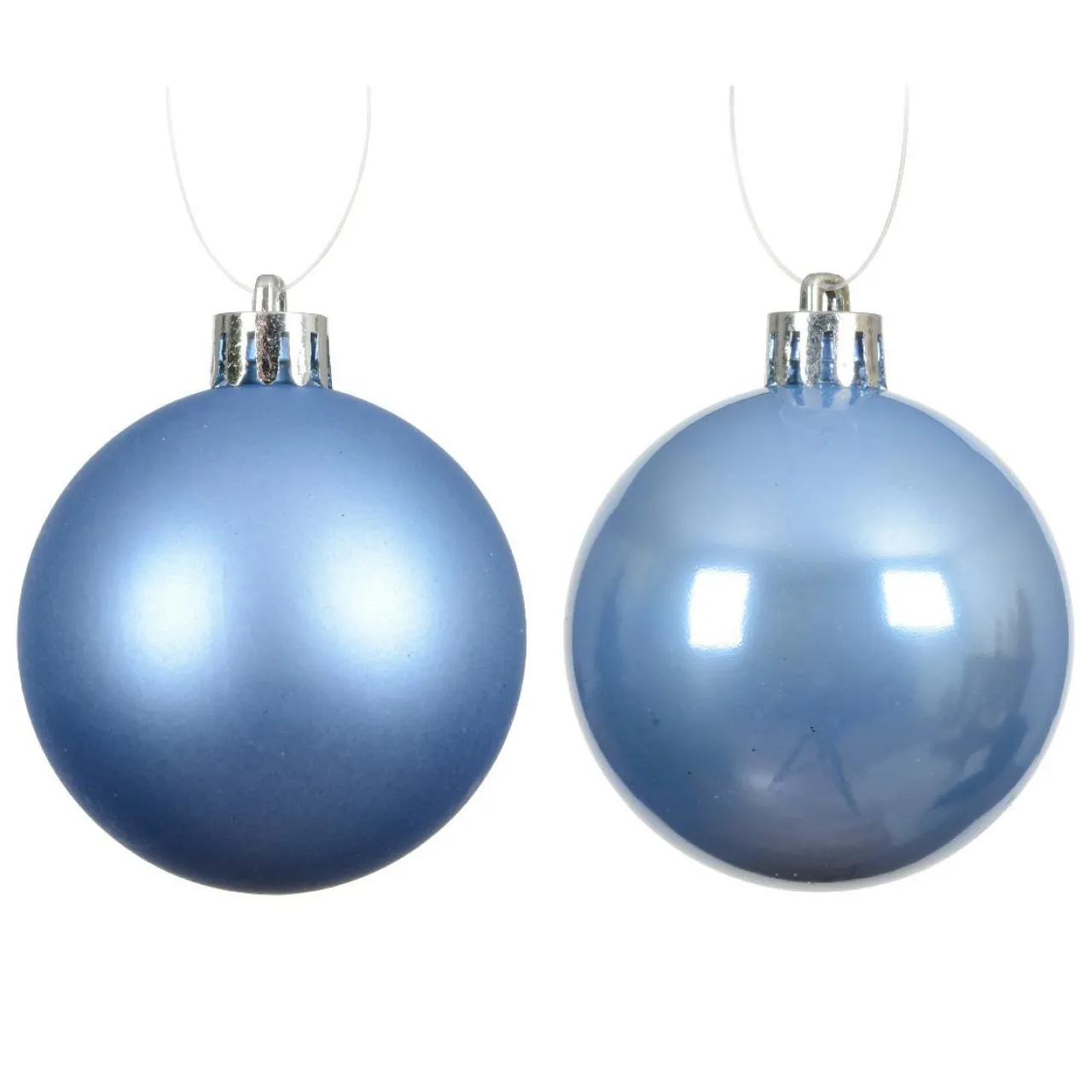 Boule De Noël|KAEMINGK Lot de 6 boules de Noël (D80 mm) Aravis Bleu Ciel