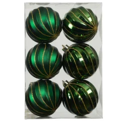 Boule De Noël|KAEMINGK Lot de 6 boules de Noël (D80 mm) Glam chic Vert sapin