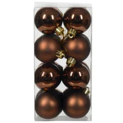 Boule De Noël|KAEMINGK Lot de 16 boules de Noël (D40 mm) Aravis Brun café