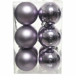 Boule De Noël|KAEMINGK Lot de 12 boules de Noël (D60 mm) Alpine Lilas