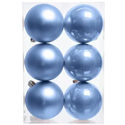 Boule De Noël|KAEMINGK Lot de 12 boules de Noël (D60 mm) Aravis Bleu Ciel