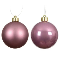 Boule De Noël|KAEMINGK Lot de 12 boules de Noël (D60 mm) Aravis Vieux rose