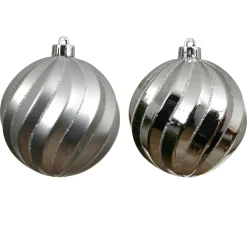 Boule De Noël|KAEMINGK Lot de 6 boules de Noël (D80 mm) Glam chic Argent