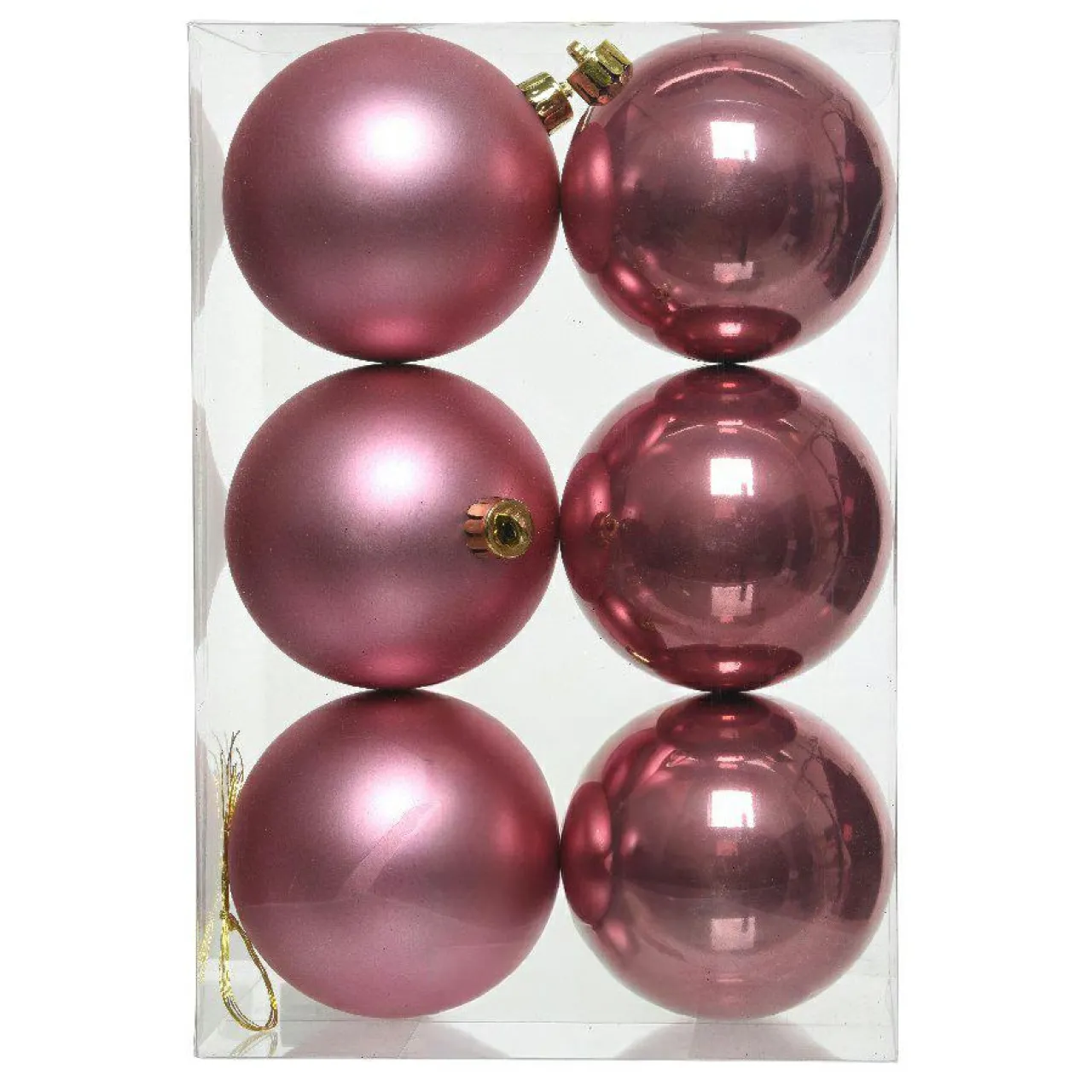 Boule De Noël|KAEMINGK Lot de 6 boules de Noël (D80 mm) Aravis Vieux rose