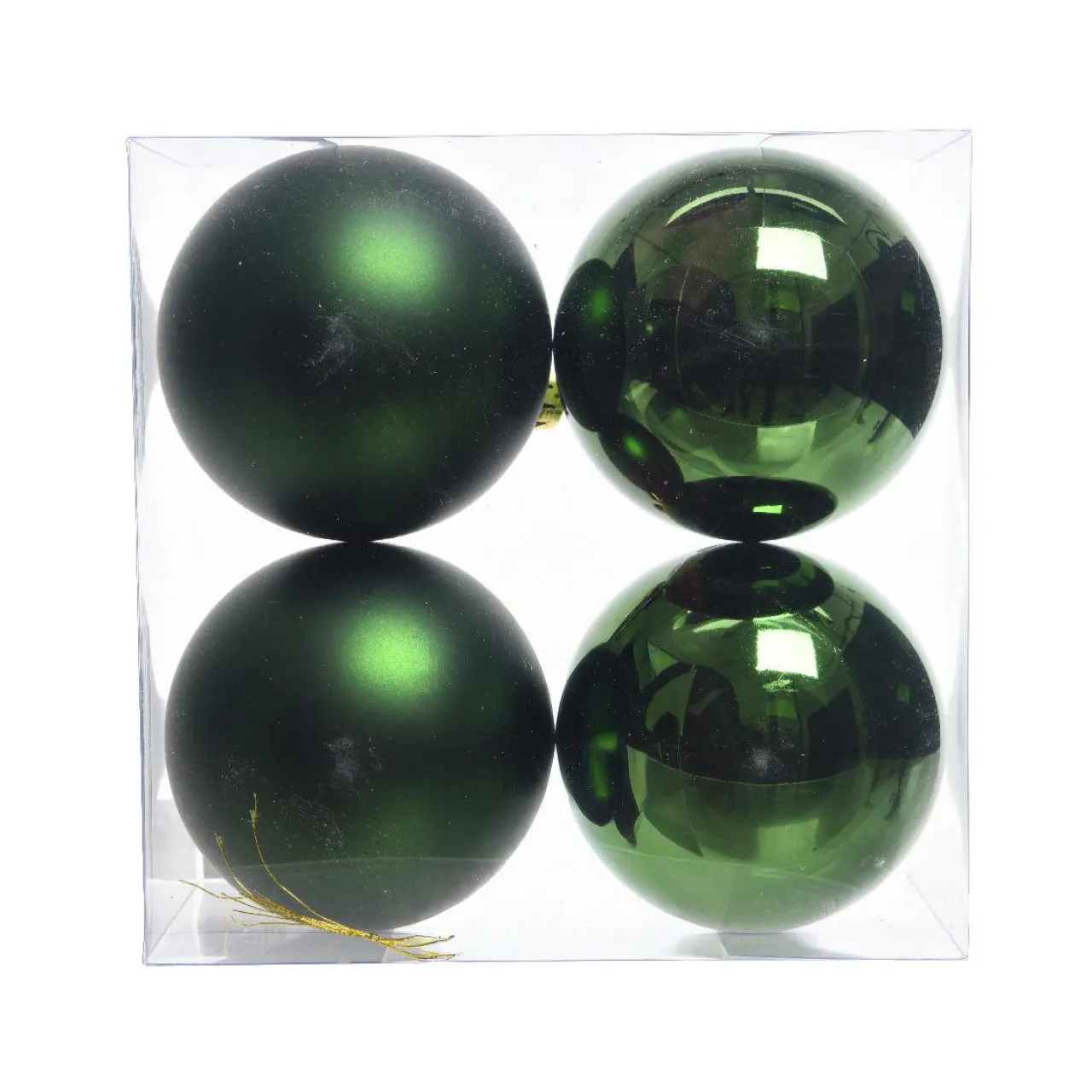 Boule De Noël|KAEMINGK Lot de 4 boules de Noël (D100 mm) Aravis Vert sapin
