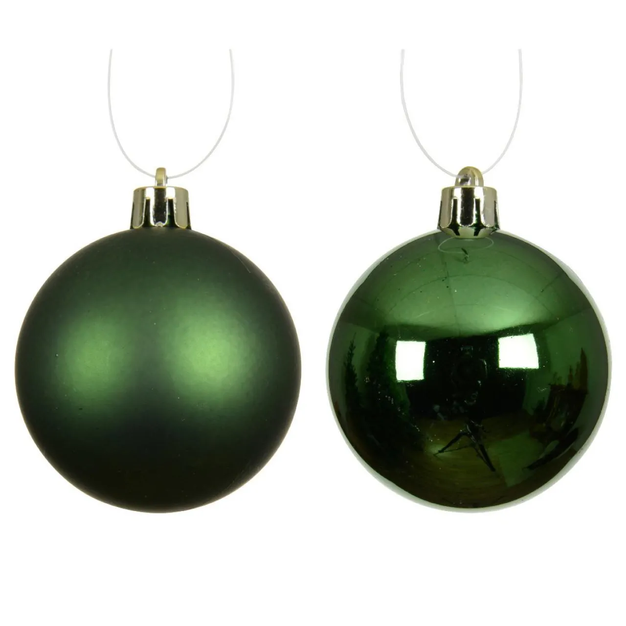Boule De Noël|KAEMINGK Lot de 4 boules de Noël (D100 mm) Aravis Vert sapin