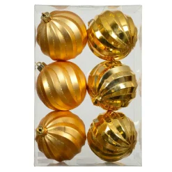 Boule De Noël|KAEMINGK Lot de 6 boules de Noël (D80 mm) Glam chic Or