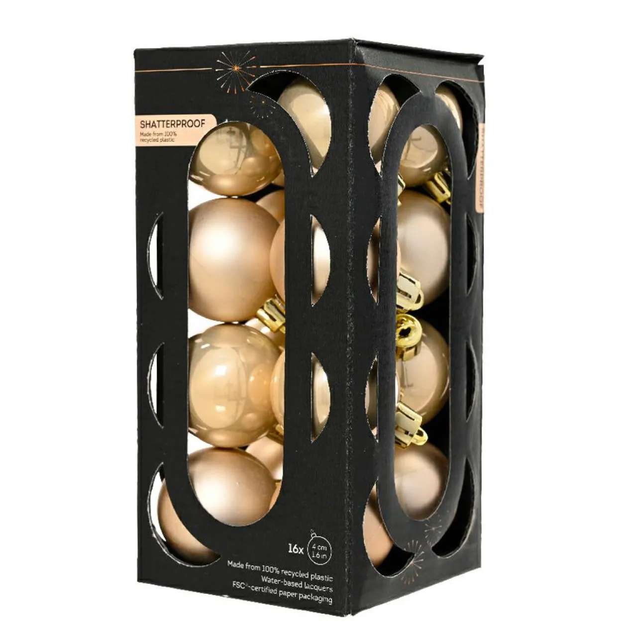 Boule De Noël|KAEMINGK Lot de 16 boules de Noël (D40 mm) Aravis Perle