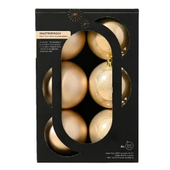 Boule De Noël|KAEMINGK Lot de 6 boules de Noël (D80 mm) Aravis Perle