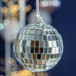 Boule De Noël|KAEMINGK Lot de 24 boules de Noël (D60 mm) Disco facette Argent