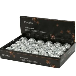 Boule De Noël|KAEMINGK Lot de 24 boules de Noël (D60 mm) Disco facette Argent