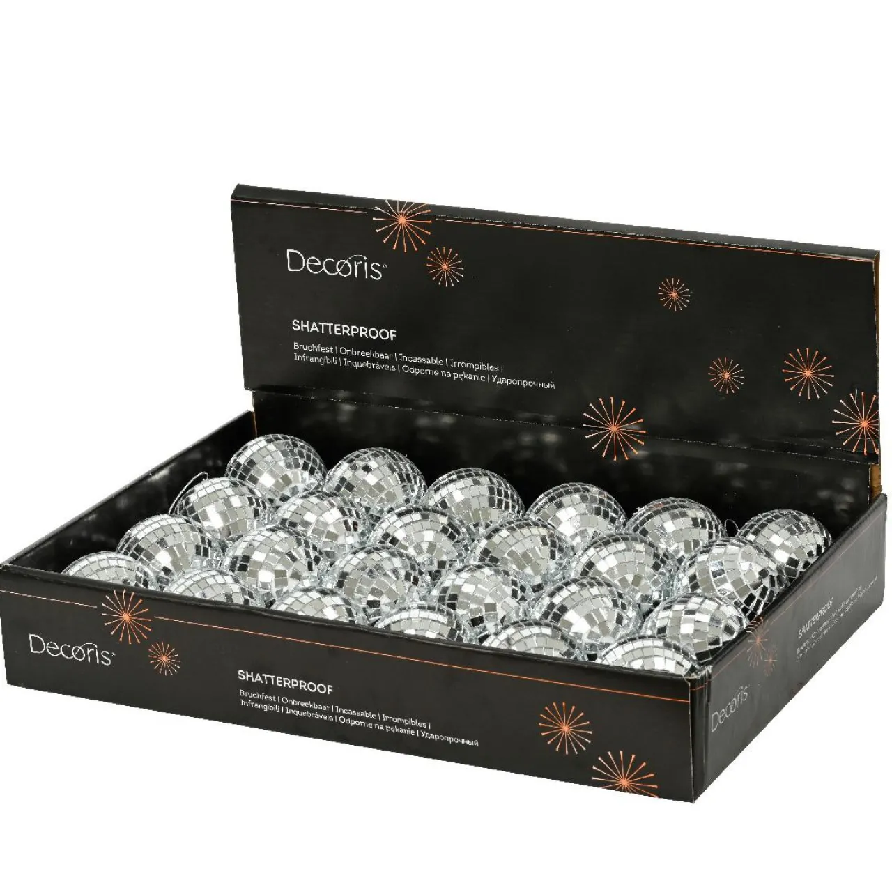 Boule De Noël|KAEMINGK Lot de 24 boules de Noël (D60 mm) Disco facette Argent
